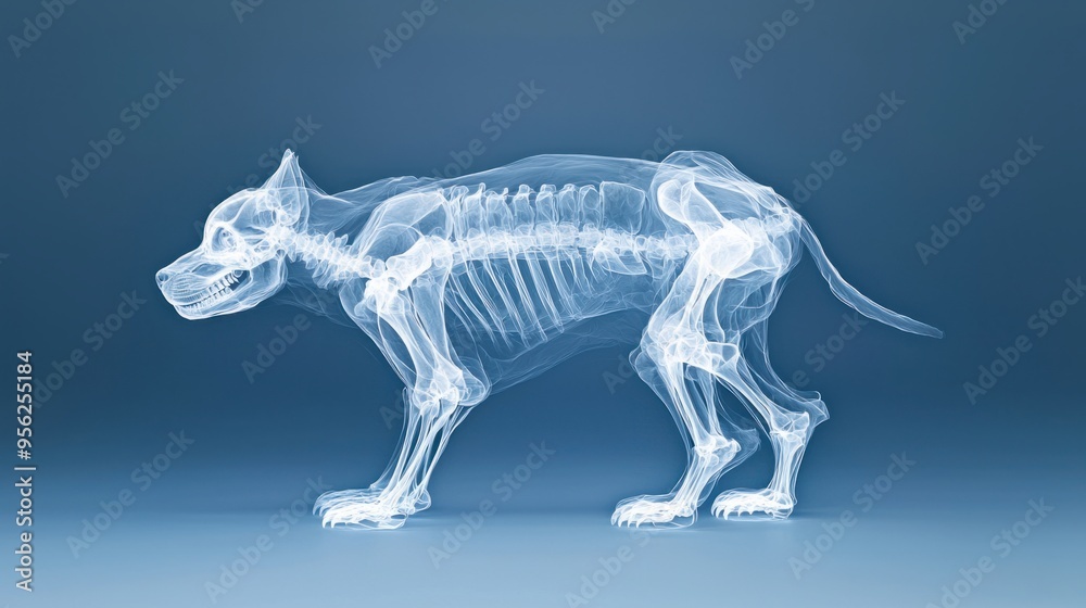 Detailed Veterinary X-Ray Image of Dog's Skeletal Structure Captured with Professional DSLR Camera Detailed Veterinary X-Ray Image of Dog's Skeletal Structure Captured with Professional DSLR Camera