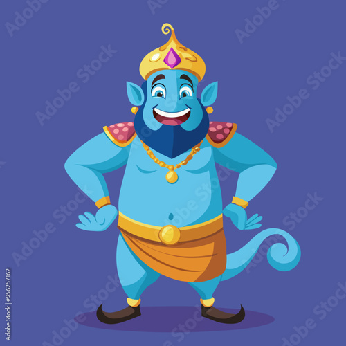 genie magic cartoon vector illustration