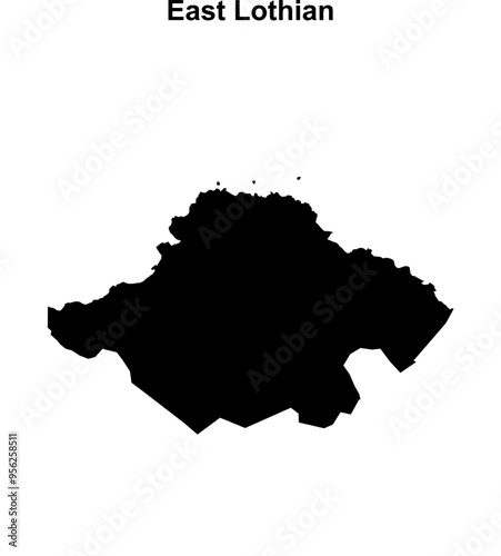 East Lothian blank outline map