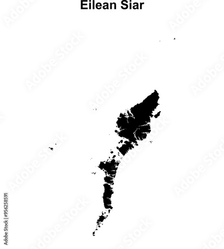 Eilean Siar blank outline map photo