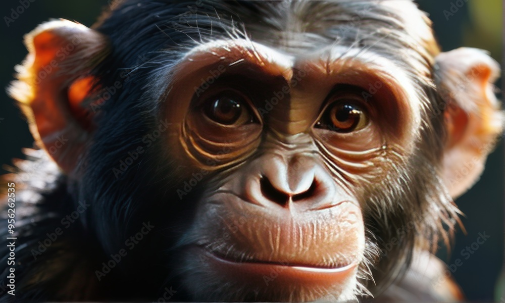 Young Monkey Close-up in Natural Light Young Monkey Close-up in Natural Light