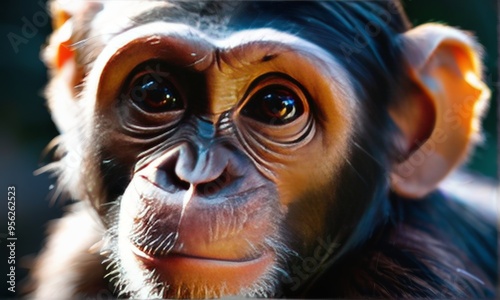 Young Monkey Close-up in Natural Light