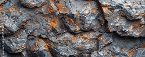 Close-up of Gray and Orange Rock Face