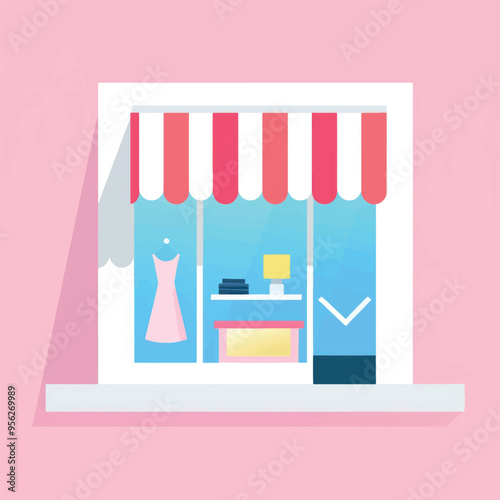 Charming boutique storefront illustration