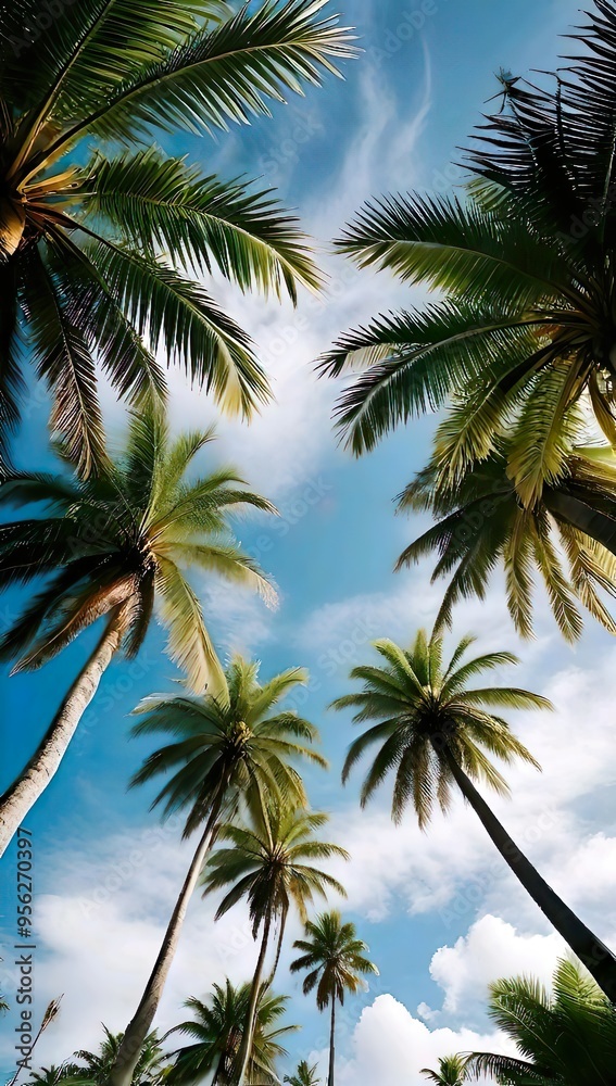 Palm Trees Against a Blue Sky. Palm Trees Against a Blue Sky.