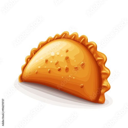 Empanada with Crimped Edges Illustration