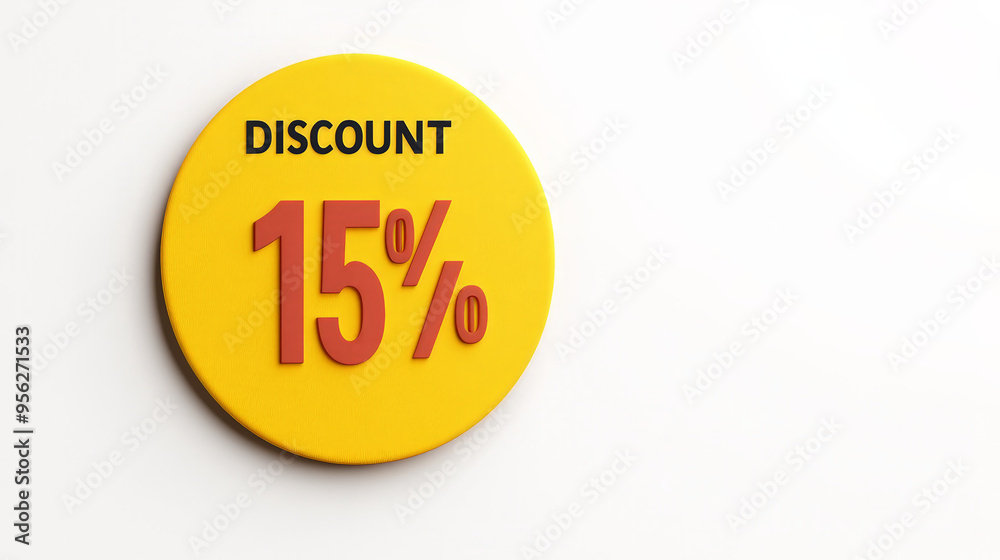 Round yellow discount sign with 15 percent off in red textRound yellow discount sign with 15 percent off in red text Round yellow discount sign with 15 percent off in red textRound yellow discount sign with 15 percent off in red text