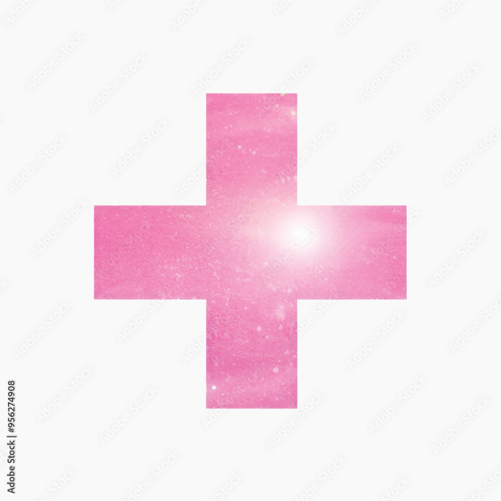 Obraz premium Pink cosmic medical cross symbol