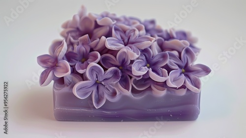 Handmade lilac soap good for skin Lilac flower soap Soap made of flowers photo