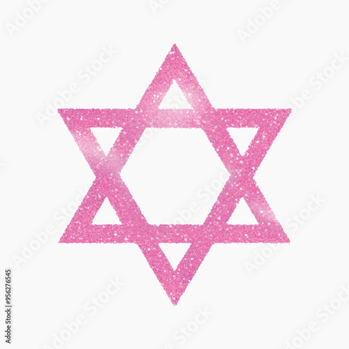 Pink glitter Star of David