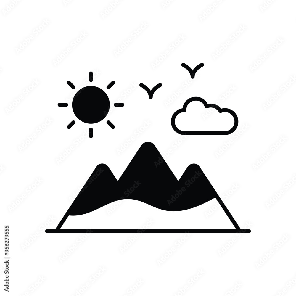Mountain icon vector stock illustration Mountain icon vector stock illustration