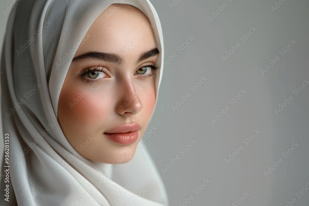 Close-up Portrait of a Woman Wearing a White Hijab Close-up Portrait of a Woman Wearing a White Hijab