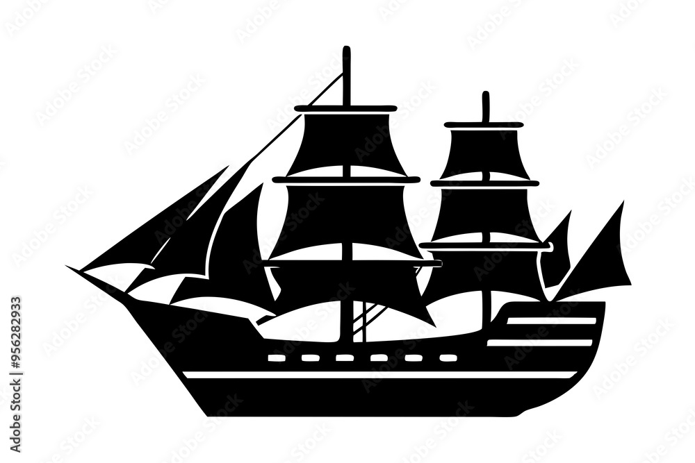 Silhouette of a ship vector illustration
Silhouette of a ship vector illustration