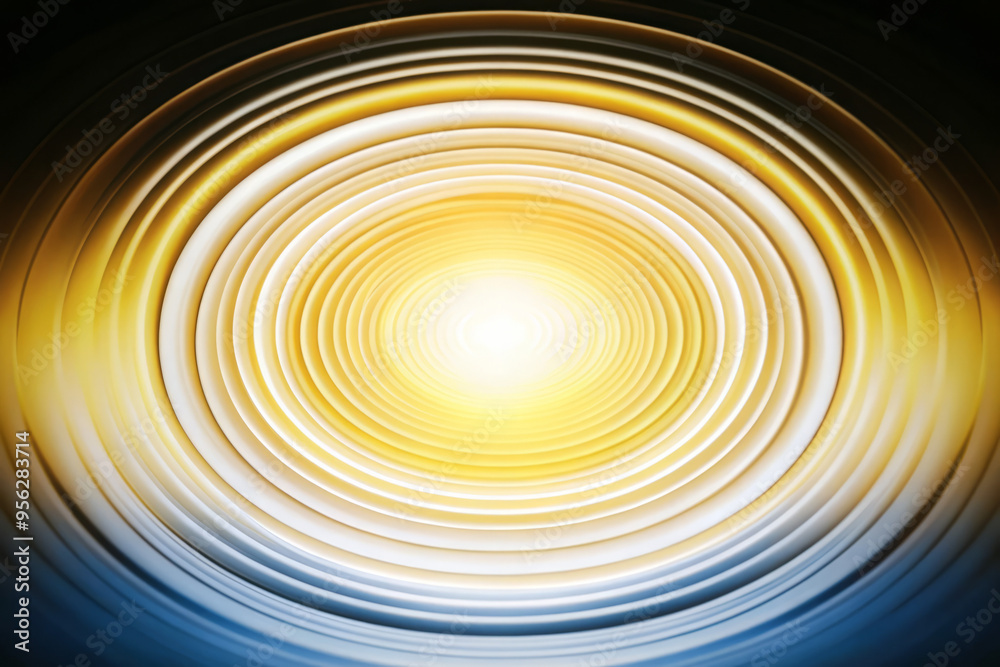 Golden Orb Surrounded by Radiating Circular Patterns Creating a Glowing Effect Golden Orb Surrounded by Radiating Circular Patterns Creating a Glowing Effect