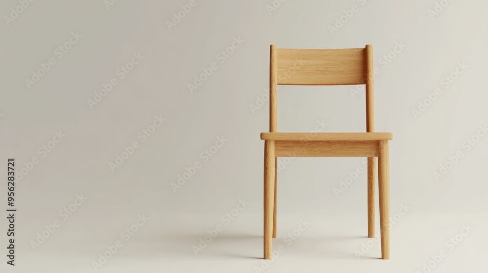 3D rendering of a small wooden chair against a white background 3D rendering of a small wooden chair against a white background