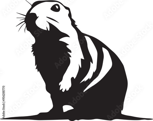 Prairie Dog vector black silhouette design for T-Shirt