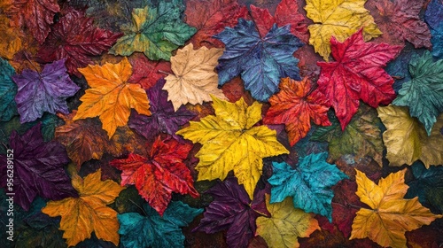 Maple leaves creating a vibrant autumn backdrop