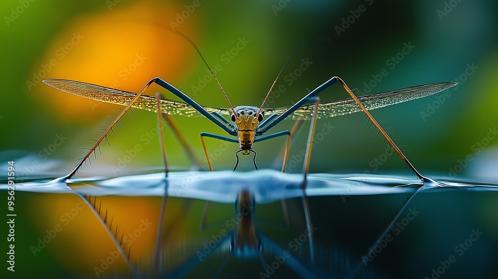 Water Strider Insect Reflection Pond Water Strider Insect Reflection Pond