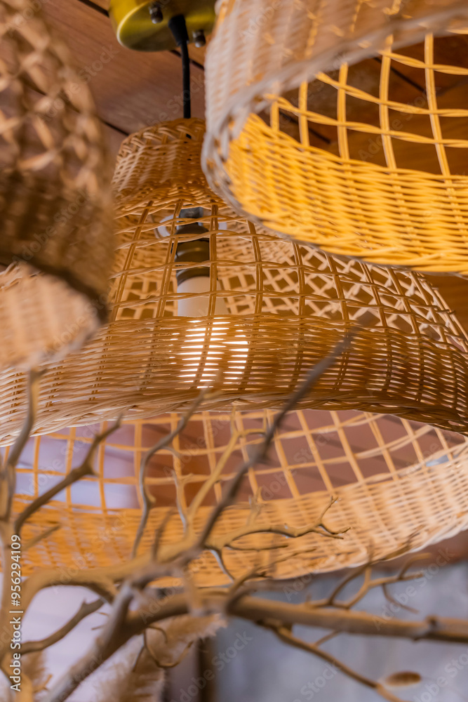 Obraz premium Wicker ceiling light decoration