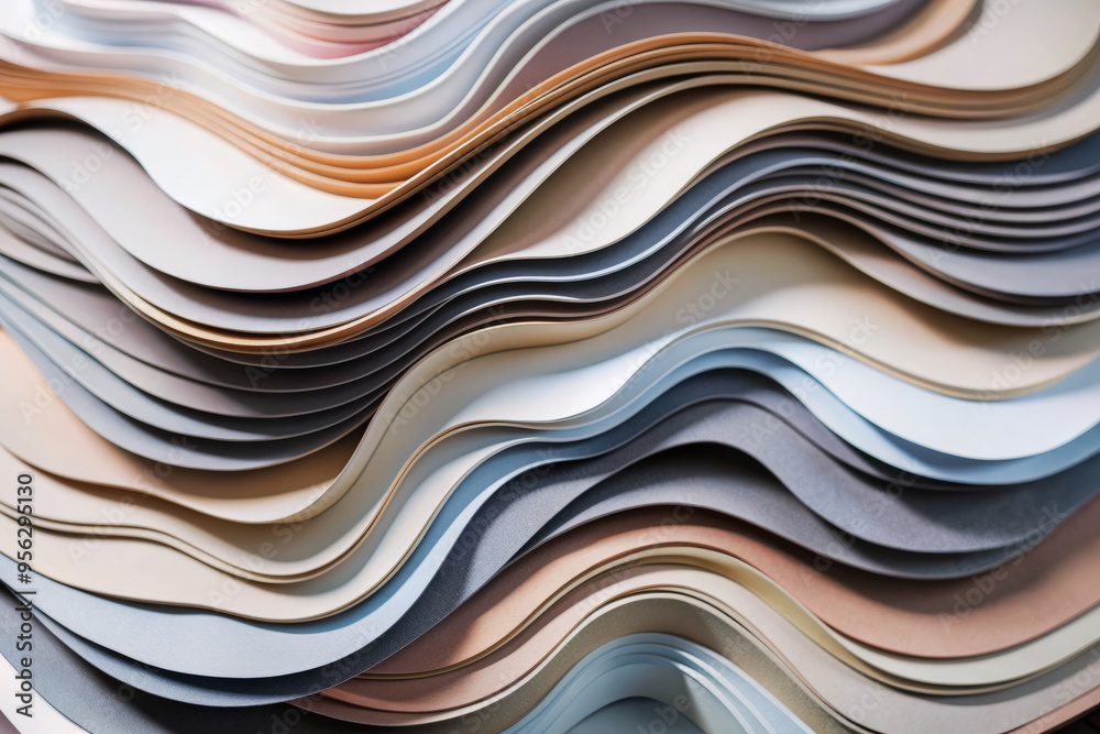 Flowing Abstract Paper Waves in Neutral Tone Flowing Abstract Paper Waves in Neutral Tone