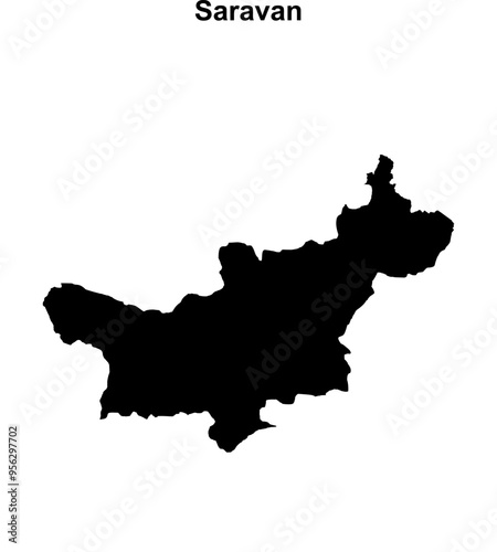 Saravan province blank outline map