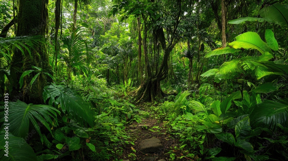 Obraz premium Southeast Asian rainforest with deep jungle