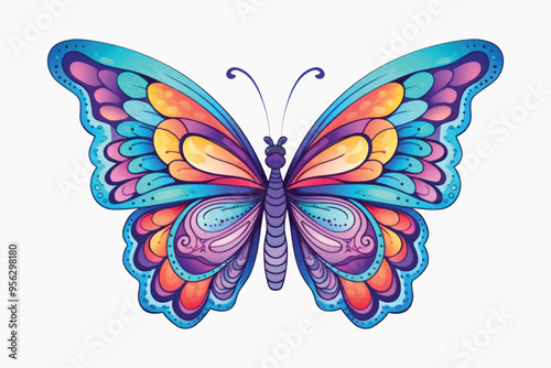 Colorful artistic butterfly illustration