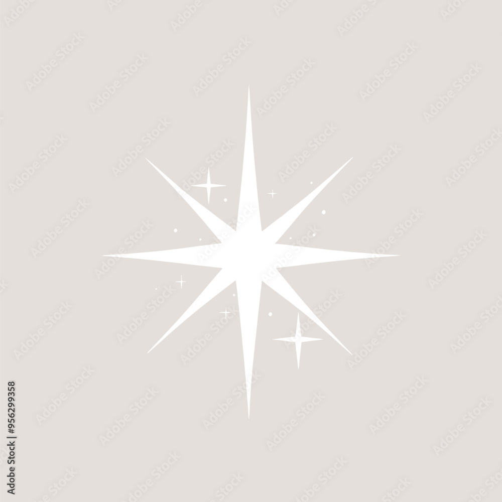 Elegant white star illustration Elegant white star illustration