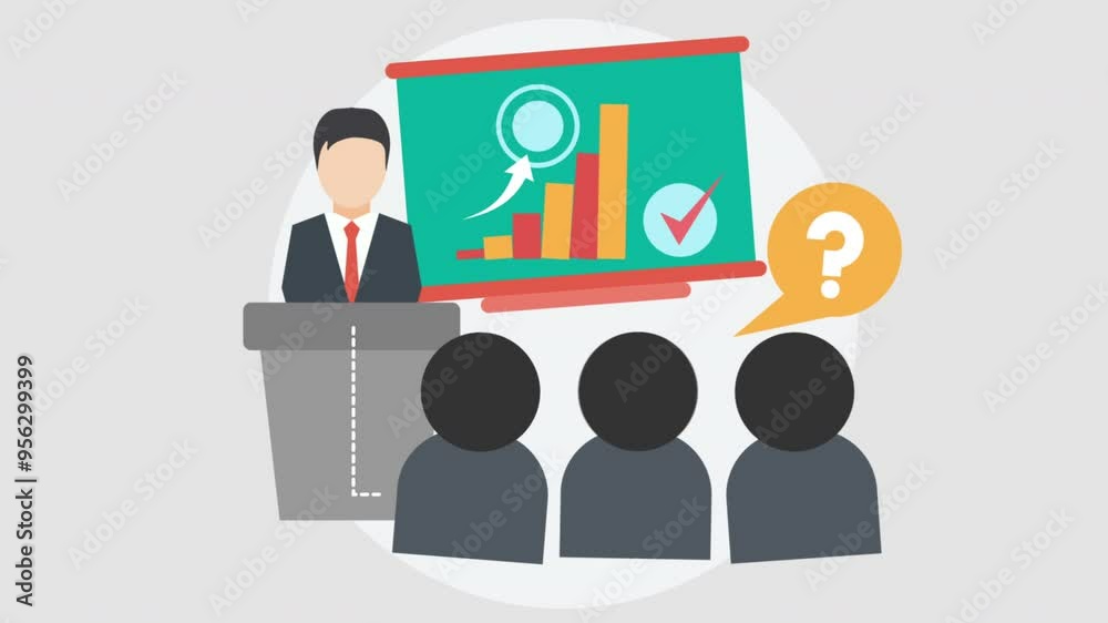 Successful Businessman Gives Training To His Employees 2D Cartoon Animation Successful Businessman Gives Training To His Employees 2D Cartoon Animation