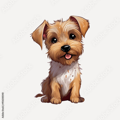 Adorable cartoon puppy illustration