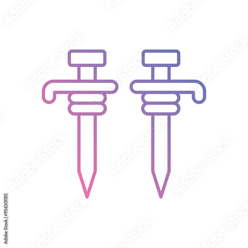 Tent Peg  icon vector stock illustration photo