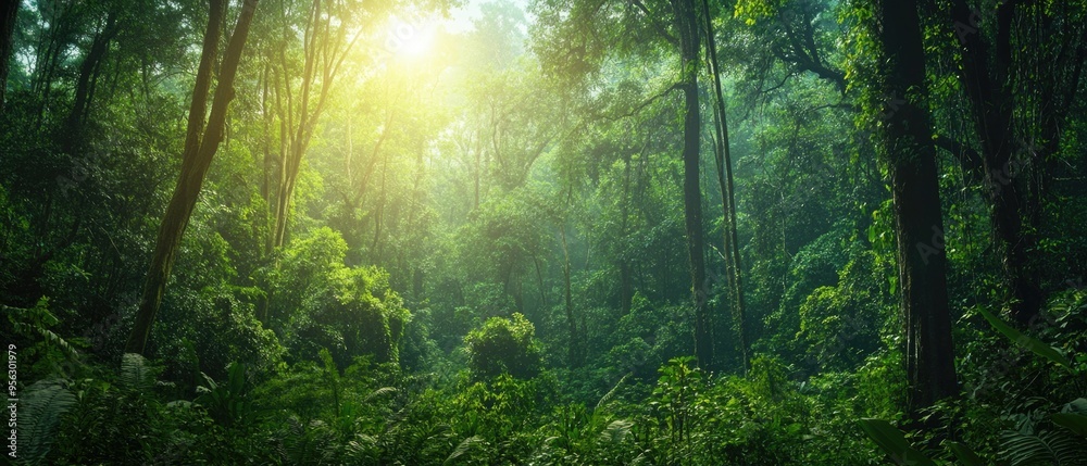 Obraz premium Southeast Asian rainforest with deep jungle