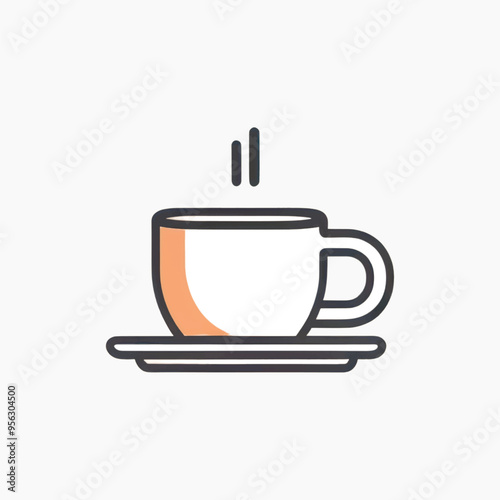 Minimalist steaming coffee cup