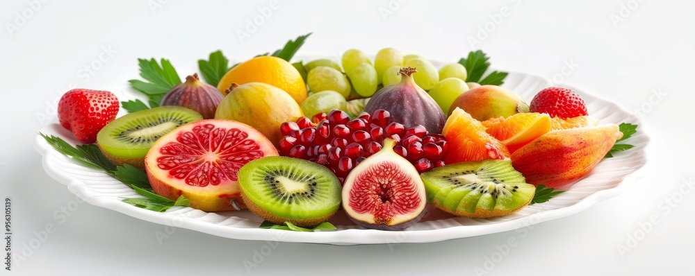 Naklejka premium Fresh Fruit Salad in White Bowl