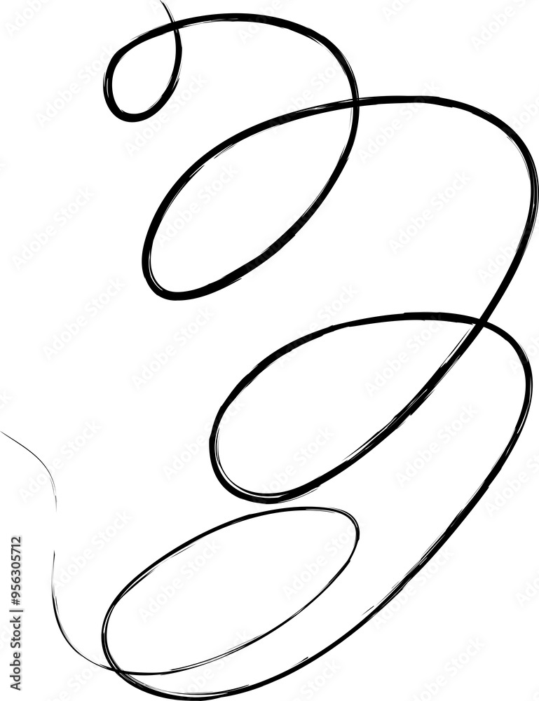 Spiral and swirl brush strokes. Design decoration Spiral and swirl brush strokes. Design decoration