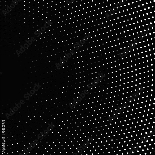 Abstract geometrical dot pattern background - monochrome vector illustration from small circles