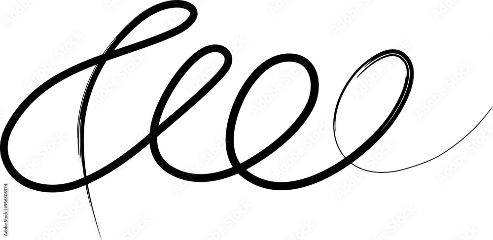 Spiral and swirl brush strokes. Design decoration