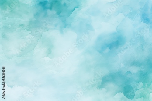 Cyan watercolor background texture soft abstract illustration blank empty with copy space for product design or text copyspace mock-up template for website