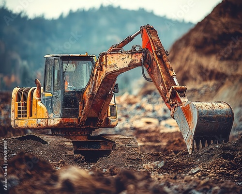 Backhoe Loader Performing Earthmoving Tasks