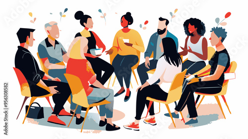 Diverse Group of People Engaged in a Lively Discussion