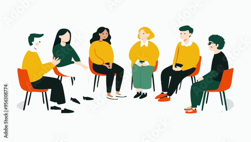 Diverse Group of People Sitting in a Circle for Discussion or Workshop