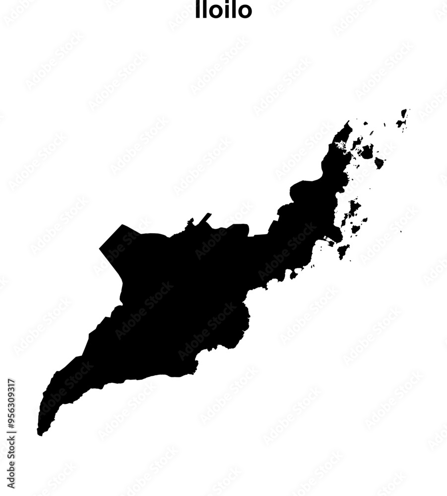 Iloilo province blank outline map Iloilo province blank outline map