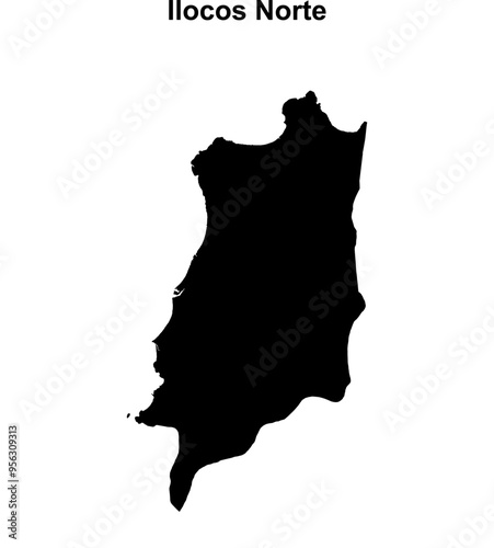 Ilocos Norte province blank outline map