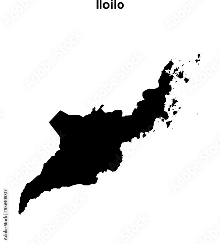 Iloilo province blank outline map