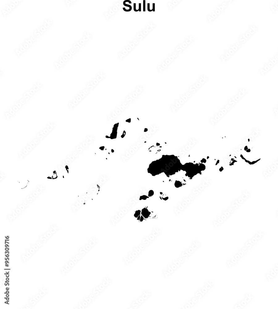 Fototapeta premium Sulu province blank outline map