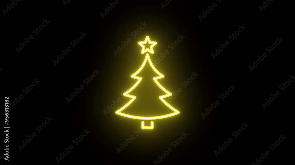 Neon Christmas tree animation, color flicker. Glowing neon Christmas tree icon with star, looped color blink animation. New Year tree, christmas holiday decoration, xmas spruce. 4 colors Neon Christmas tree animation, color flicker. Glowing neon Christmas tree icon with star, looped color blink animation. New Year tree, christmas holiday decoration, xmas spruce. 4 colors