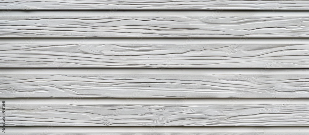 Close up image of white vinyl siding with a realistic wood grain texture ideal as a background or frame with space for text. Creative banner. Copyspace image Close up image of white vinyl siding with a realistic wood grain texture ideal as a background or frame with space for text. Creative banner. Copyspace image