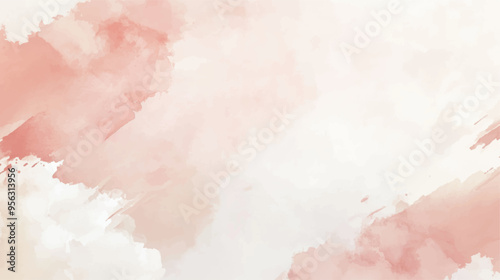 watercolor background with abstract brushed texture in horizontal orientation. Hand drawn vector texture. Brush stroked painting pastel color watercolour