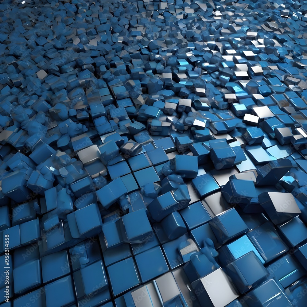abstract blue cubes background abstract blue cubes background