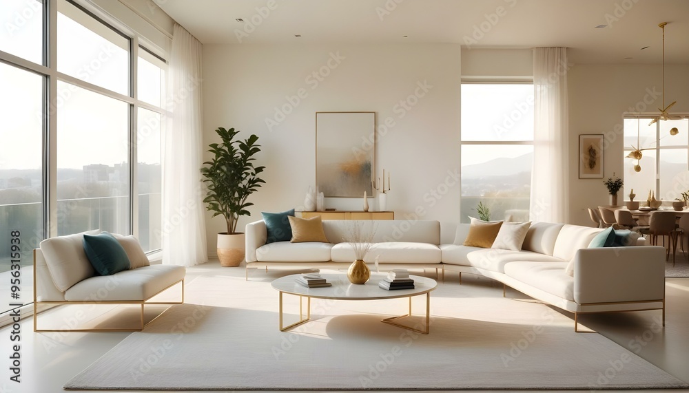 Fototapeta premium Photo interior modern design room 3d illustration